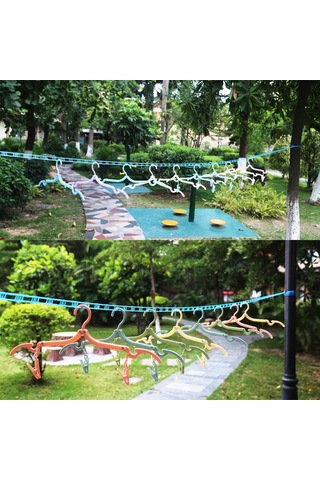 Genişletilebilir Dış Mekan Çamaşır İpi 5m Naylon Geri Çekilebilir Kaymaz B Diğer