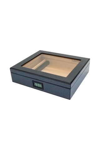 Lubinski Cedar Basic Camlı Puro Kutusu Humidor Slim Dijital Karbon 15s