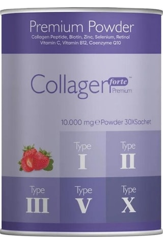 Collagen Forte Platinum Premium Powder Toz 5tip Kolajen 10.000 MG 30 Şase