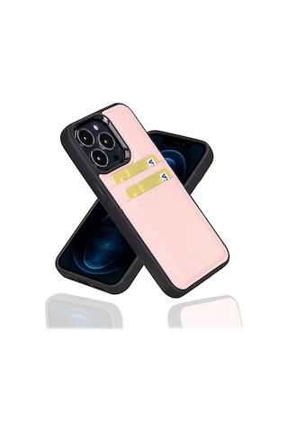 Bouletta Apple Uyumlu iPhone 13 Pro Deri Arka Kapak Fxcp Nu2 Pembe