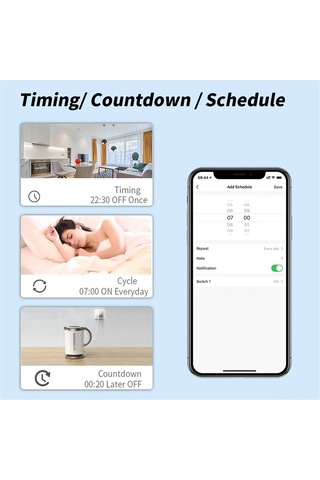 Tenfowee Akıllı Wifi Priz - Uzaktan Kontrol, Zamanlayıcı Ve Enerji İzleme İle 2200w Güç Tuya/smart Life Uyumlu