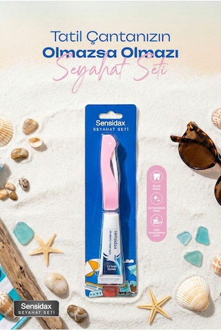 Sensidax Seyahat Seti-diş Fırçası Pembe- Hassas Dişler İçin +10 Ml Diş Macunu