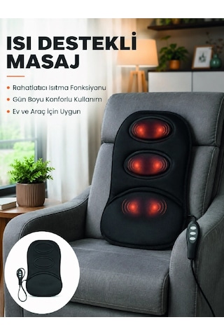 Isıtmalı Masaj Minderi Masaj Motoru, Kablolu Kumanda Ve Çoklu Masaj Modu