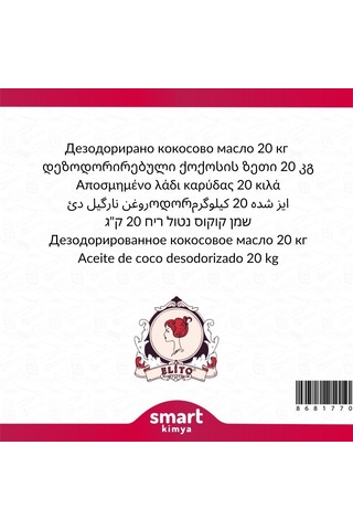Elito Deodorize Hindistan Cevizi Yağı 20 Kg