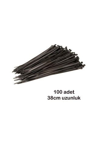 Cırt Kelepçe - Kablo Bağı Beyaz - Siyah 38 Cm Beyaz
