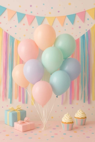 Karışık Makaron Balon Renk Soft Pastel Balon 10 Adet Çok Renkli