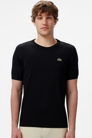 Lacoste Men's Regular Fit Short Sleeve Crew Neck Knit Sweater Erkek Bisiklet Yaka Triko Tişört Siyah Siyah