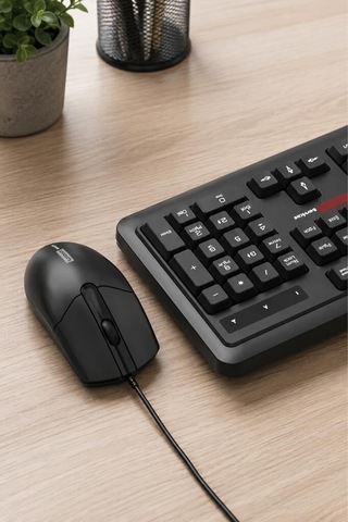 Özel Seri Kablolu Q Klavye Mouse Seti Km290 Siyah Çalışma Bilişim Ofis Diğer