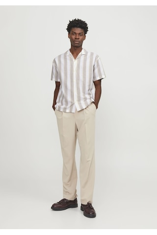 Jack & Jones Erkek Keten Karisimli Çizgili Gömlek - Ccsummer 12251116 Timber Wolf Mavi