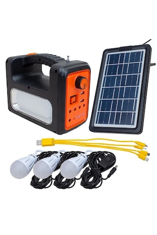 Güneş Enerjili Bt Radyolu 3 Lambalı Aydınlatma Cihazı