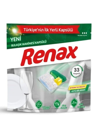 Renax Bulaşık Makinesi Kapsülü Hepsi Bir Arada 33 Kapsül