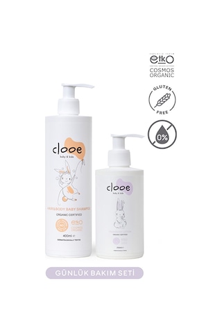 Günlük Bakım Seti - Organik Bebek Şampuanı 400ml - Organik Bebek Losyonu 250ml