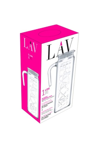 Lav Line Cam Sürahi Tekli 1,2 L Kulplu Beyaz Plastik Kapaklı