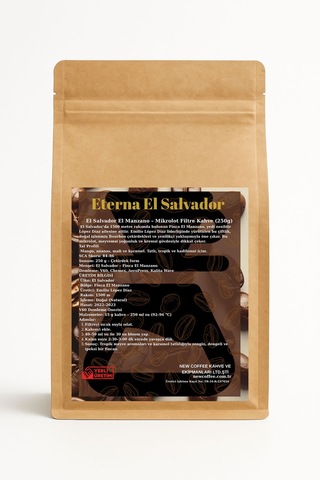 Eterna El Salvador El Manzano Mikrolot Filtre Kahve 250g Doğal Bourbon Çekirdek Mango, Ananas Ve Karamel Notaları Sca 84 86 V60 Chemex Çekirdek Kahve
