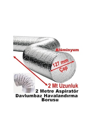 2 Metre Çelik Tel Alüminyum Baca Borusu Tüm Aspiratörlere Uygun