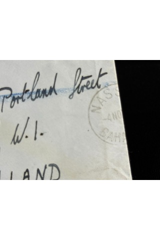 Uçak Postası Air Mail 1949 Yılından Bahama'lardan İngiltereye Postalanmış 2x 6d Pullu Taahhütlü Zarf