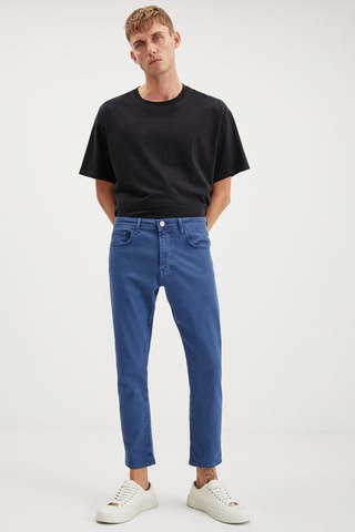 Antonıa Erkek Tappared Fit Boru Paça Kalın Dokulu Esnek Yapılı Magic Denim Kot Mavi Jeans