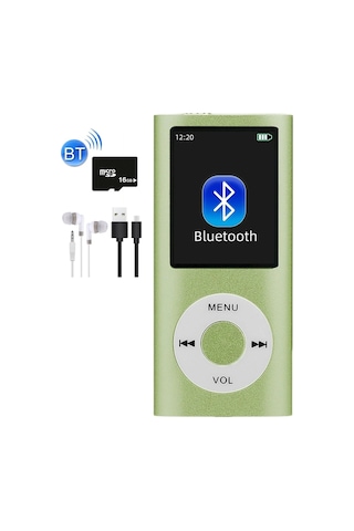 5007mp 16gb Tf Kart  Metal Mp3 Player Renli Ekranlı Fm Radyolu Bluetoth Lu Hafıza Kartı Girişli Müzik Çalar 16gb