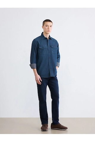 Lc Waikiki İndigo Regular Fit Erkek Jean Gömlek