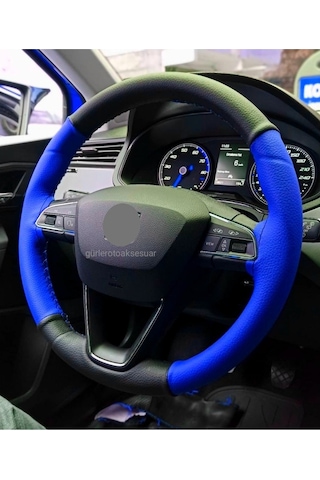 Vw Polo Iki Renkli Mavi Siyah Direksiyon Kılıfı