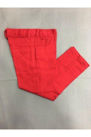 Nacar Store Çocuk 29ekim 10kasım 23nisan Gösteri Özel Gün Içten Lastik Ayarlamalı Keten Pantolon Kırmızı