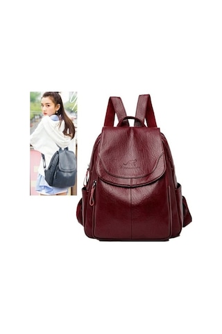 Yulong Kadın Modaya Uygun Ve Çok Yönlü Hakiki Deri Dokulu Sırt Diğer