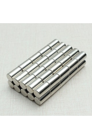 25 Adet 6Mm X 10 Mm Silindir Güçlü Neodyum Mıknatıs
