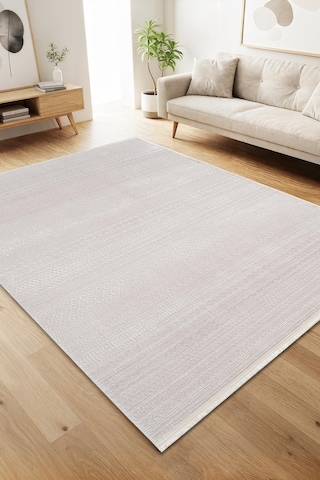 Jade Jd015w Beyaz Halı İskandinav Desen Triko Akrilik Pamuk Tabanlı Kaymaz Salon Yatak Odası Halı-781 Beyaz