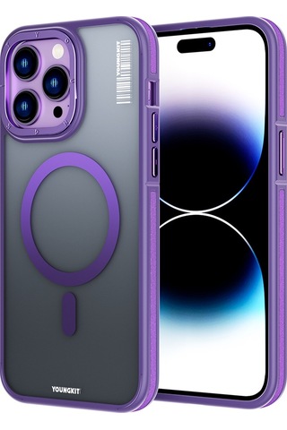 Apple Uyumlu iPhone 14 Pro Kılıf Magsafe Şarj Özellikli Youngkit Rock Sand Serisi Kapak