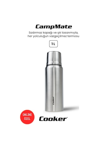 Cooker Campmate 1 Litre Paslanmaz Çelik Termos Ckr2080 Gümüş