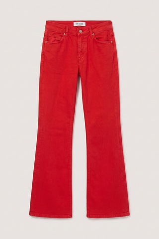 Itsbasic Kadın Kırmızı 6s6-19 Mid Rise Flare Fit Denim Jean