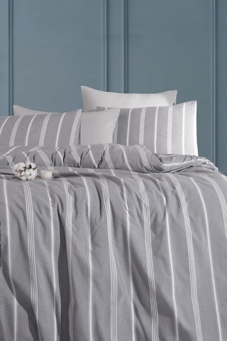 Organik Keten Çift Kişilik Nevresim Takımı Gri