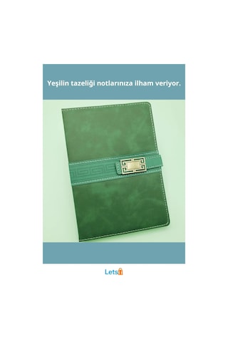 Şık Yeşil Renk Tarihsiz Ajanda Defter A5 Boyut Çok Renkli