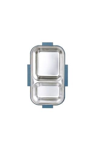 Aura 2 Bölmeli Akıllı Isıtmalı Çelik Öğle Yemeği Kabı Lunch Box Turkuaz