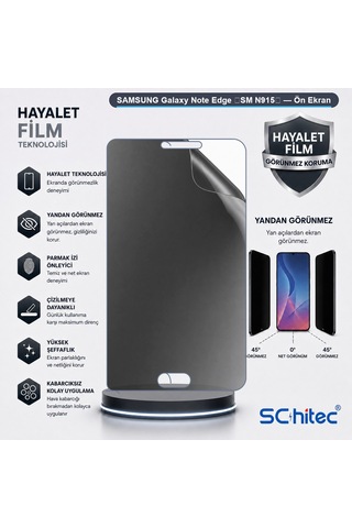 Samsung Galaxy Note Edge Sm N915 Uyumlu Ön Yüzey Hayalet Privacy Hidrojel Ekran Koruyucu 06232964