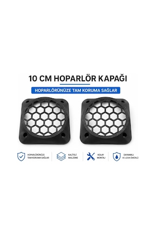 10m Hoparlör Kapağı - Plastik Kaliteli Midrange Hoparlör Kapak 10 Cm - 2 Adet