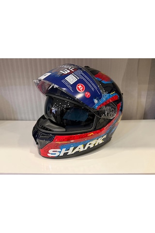 Kask Shark D-skwal 3 Speed-vıb Blue Red Blue Mavi/kırmızı