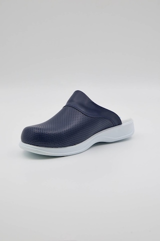 Term-0013 Quicksteps Professional Erkek Anatomik Ve Comfort Sabo Terlik Lacivert Beyaz Lacivert - Beyaz