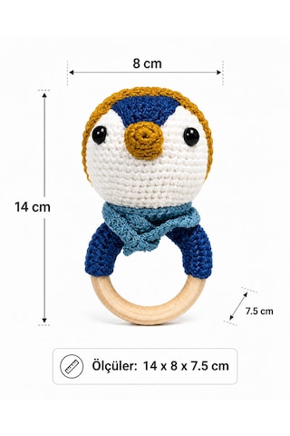 2 Li Amigurumi Penguen Seti Uyku Arkadaşı Ahşap Halaklı Çıngırak %100 Pamuk İplik 1. Kalite İşçilik El Yapı Makinasız Dikiş-yeni Doğan-hediyelik-bebek Oyuncak-çocuk Uyku Arkadaşı- Beyaz