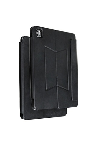 iPad Uyumlu  Pro 13 2024 Gzgn Border Keyboard Bluetooh Bağlantılı Standlı Klavyeli Tablet Kılıfı - Siyah Arka Kapak
