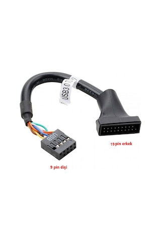 Usb 3.0 19 Pin Erkek To 9 Pin Usb 2.0 Dişi Çevirici Kablo 15cm