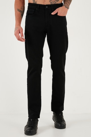 Buratti Streç Pamuklu Comfort Fit Yüksek Bel Boru Paça Jeans Erkek Kot Pantolon 4412C01Texas Siyah