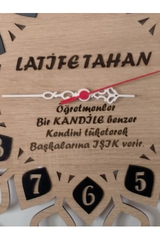 Duvar Saati Kişiye Özel Söz Ve İsim Yazılı Ahşap