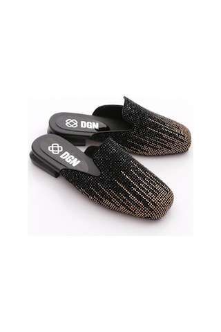 Dgn T0012 Kadin Terlik Siyah Altın