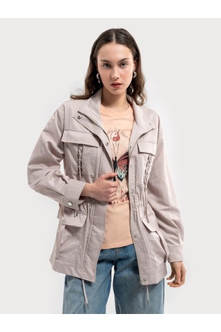 Loose Fit Kadın Yağmurluk Taş
