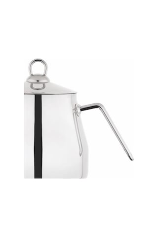 Lines Piramit Paslanmaz Çelik Çaydanlık Takımı Sülale Boy Xxl Metal Kulp 3070 Gümüş Kulp