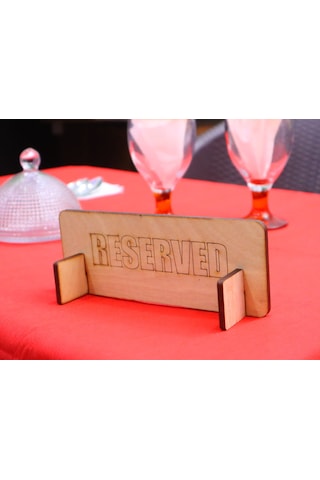 Deepcraft Ahşap Masa Rezerve Yazısı Restoran & Kafe Rezerve