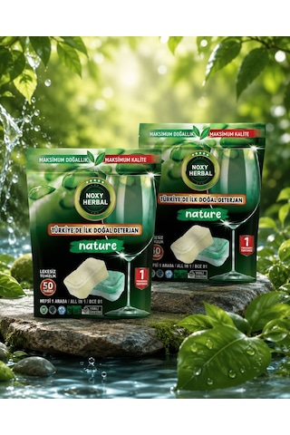 Noxy Herbal Bulaşık Makinesi Tableti 50 Yıkama 2 Li Set Vegan Yerli Üretim
