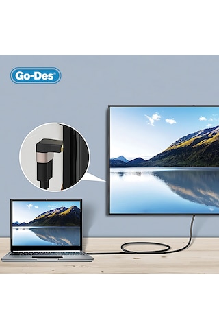 Go-des Gd-ct082 Hdtv Hdmı Adaptör 8k Hd 2.1 Versiyon Görüntü Aktarım Cihazı Siyah
