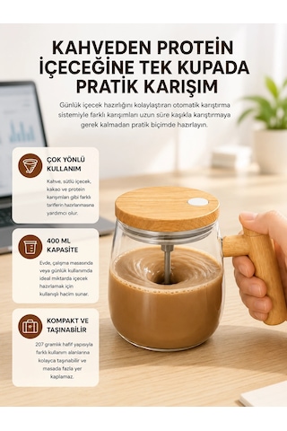 Ip6 Su Geçirmez Şarjlı Kupa 3d Karıştırma, 400 Ml Yeni Nesil Renkli
